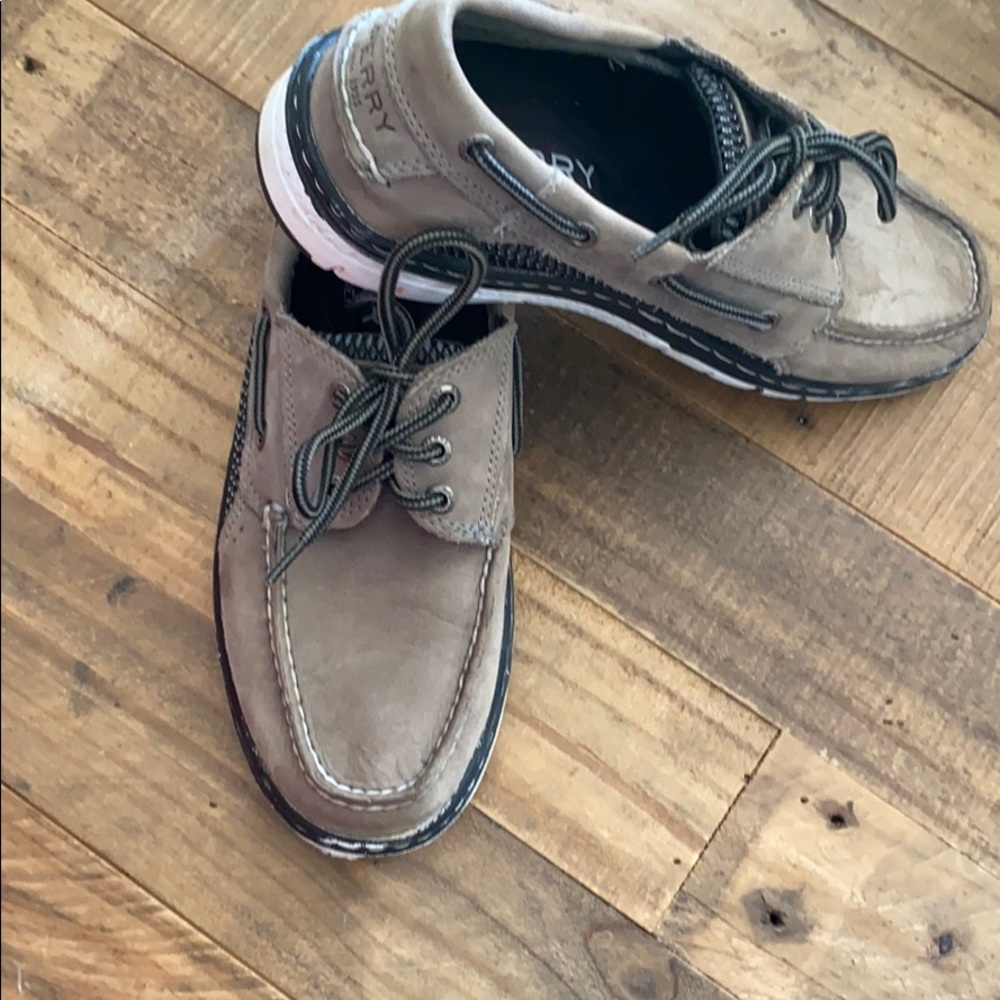 Sperry Topsider Men 7.5 grey black loafer school